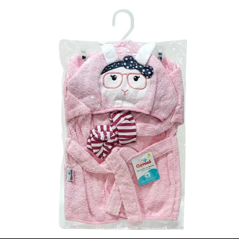 TOALLA DE BAÑO PARA BEBE CON CAPUCHA DE ALGODON NATURAL GENIAL