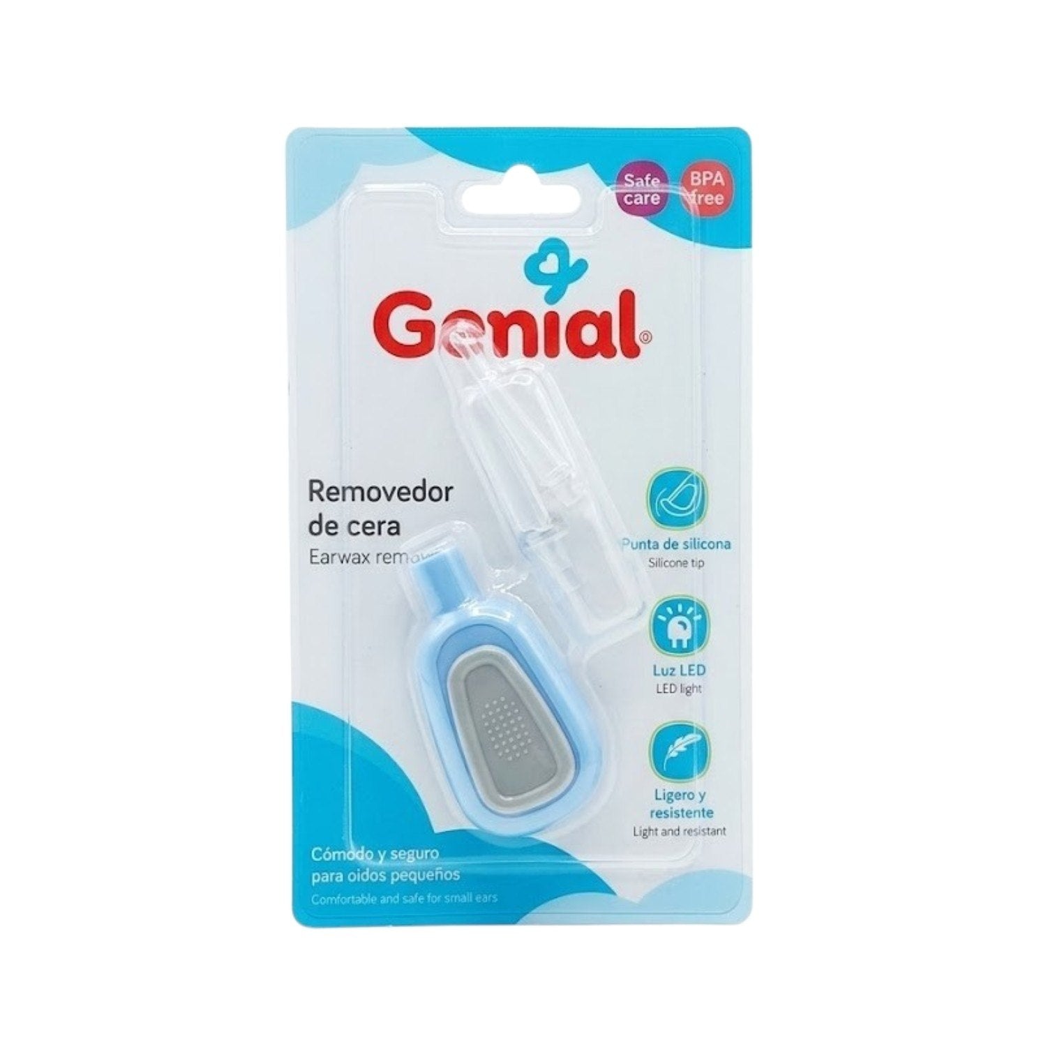 REMOVEDOR DE CERA CON LUZ LED PARA OIDOS INFANTIL PORTATIL GENIAL 6CM