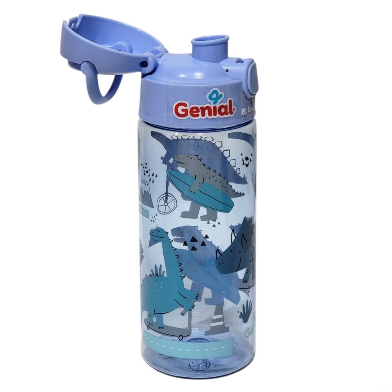 BOTELLA PLASTICA INFANTIL PORTATIL CON BOTON DE APERTURA GENIAL 600ML