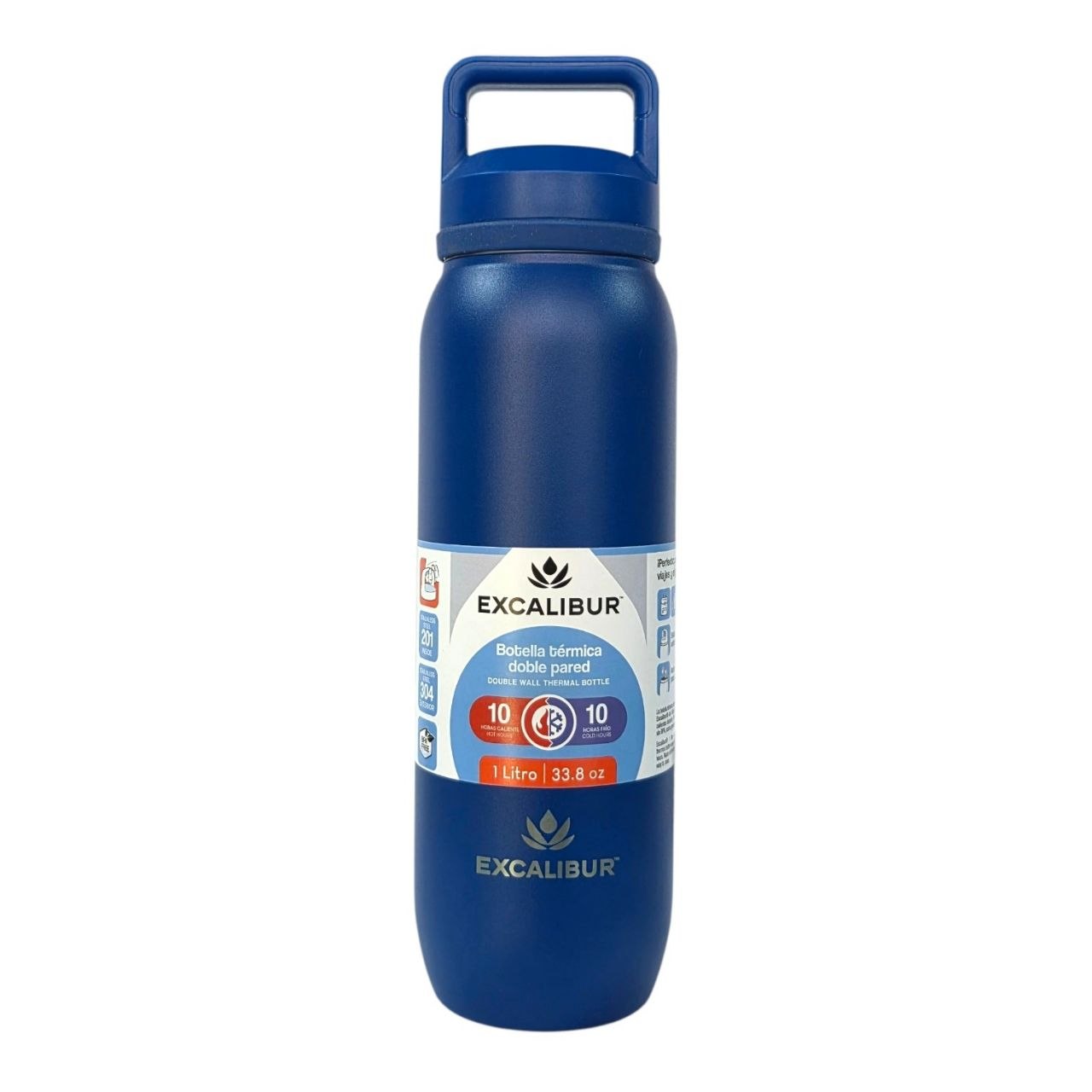 BOTELLA TERMO DE DOBLE PARED DE ACERO INOXIDABLE EXCALIBUR 1000ML