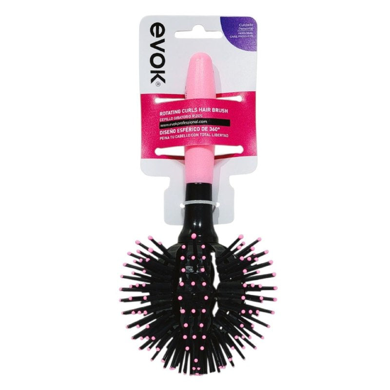 CEPILLO GIRATORIO DE PELO ESFERICO 360° PARA RIZOS Y ONDAS EVOK 21CM