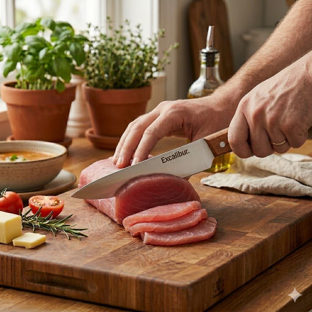CUCHILLO DE COCINA MULTIUSO DE ACERO INOXIDABLE EXCALIBUR 15CM