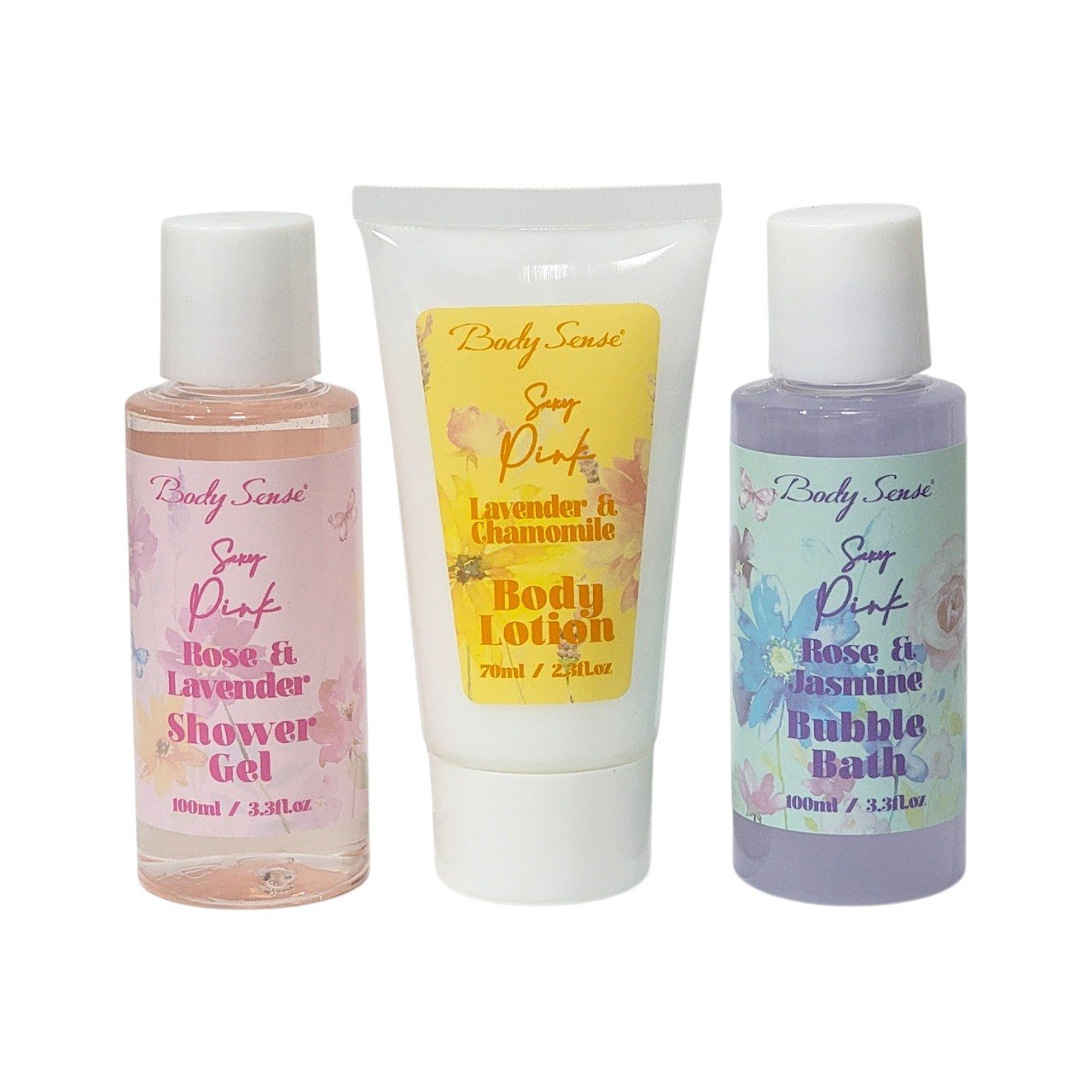 SET DE CUIDADO CORPORAL NUTRITIVO DE SPA CON AROMAS FLORALES 3PCS BODY SENSE