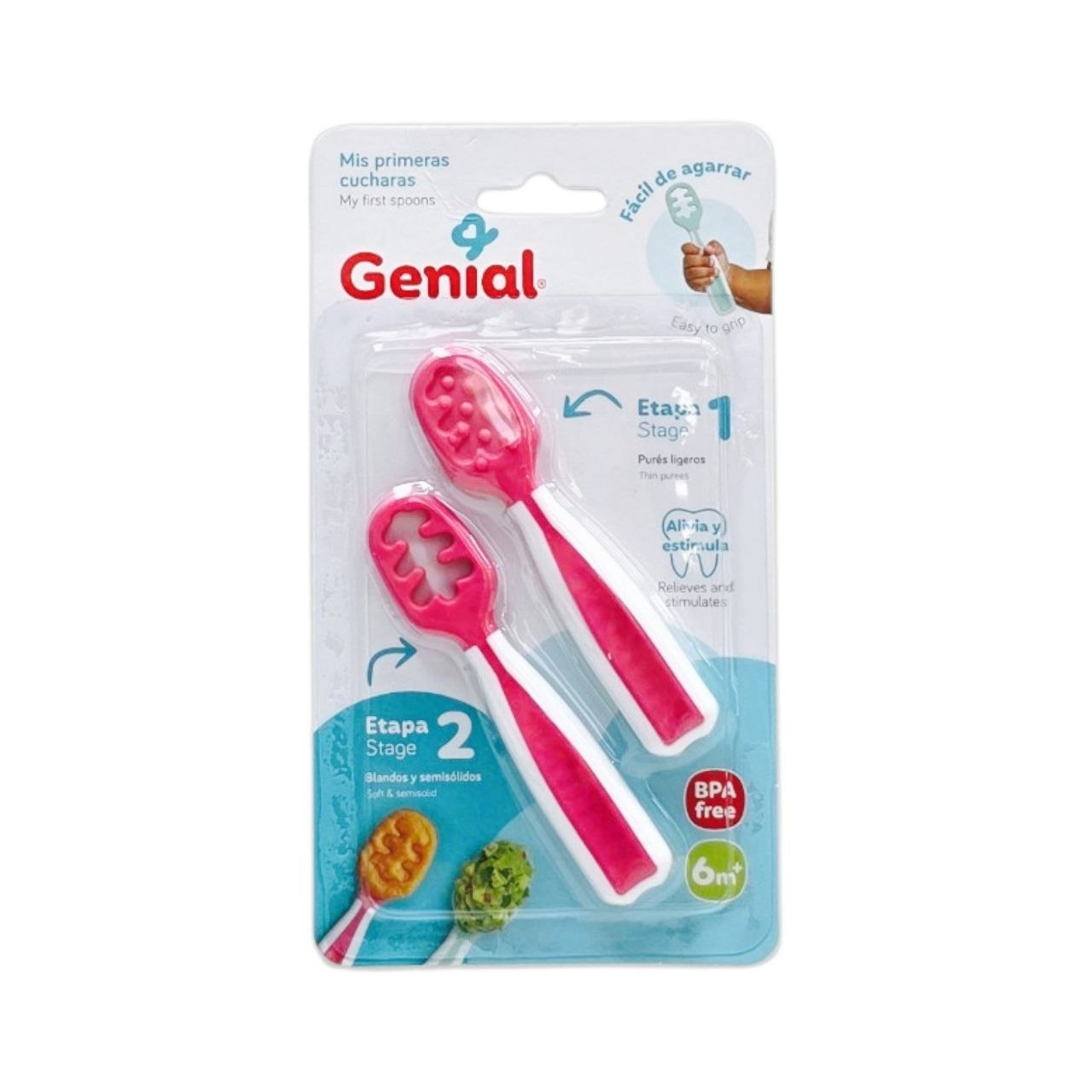 SET DE CUCHARAS DE APRENDIZAJE PARA BEBE 2UND GENIAL 10X2CM
