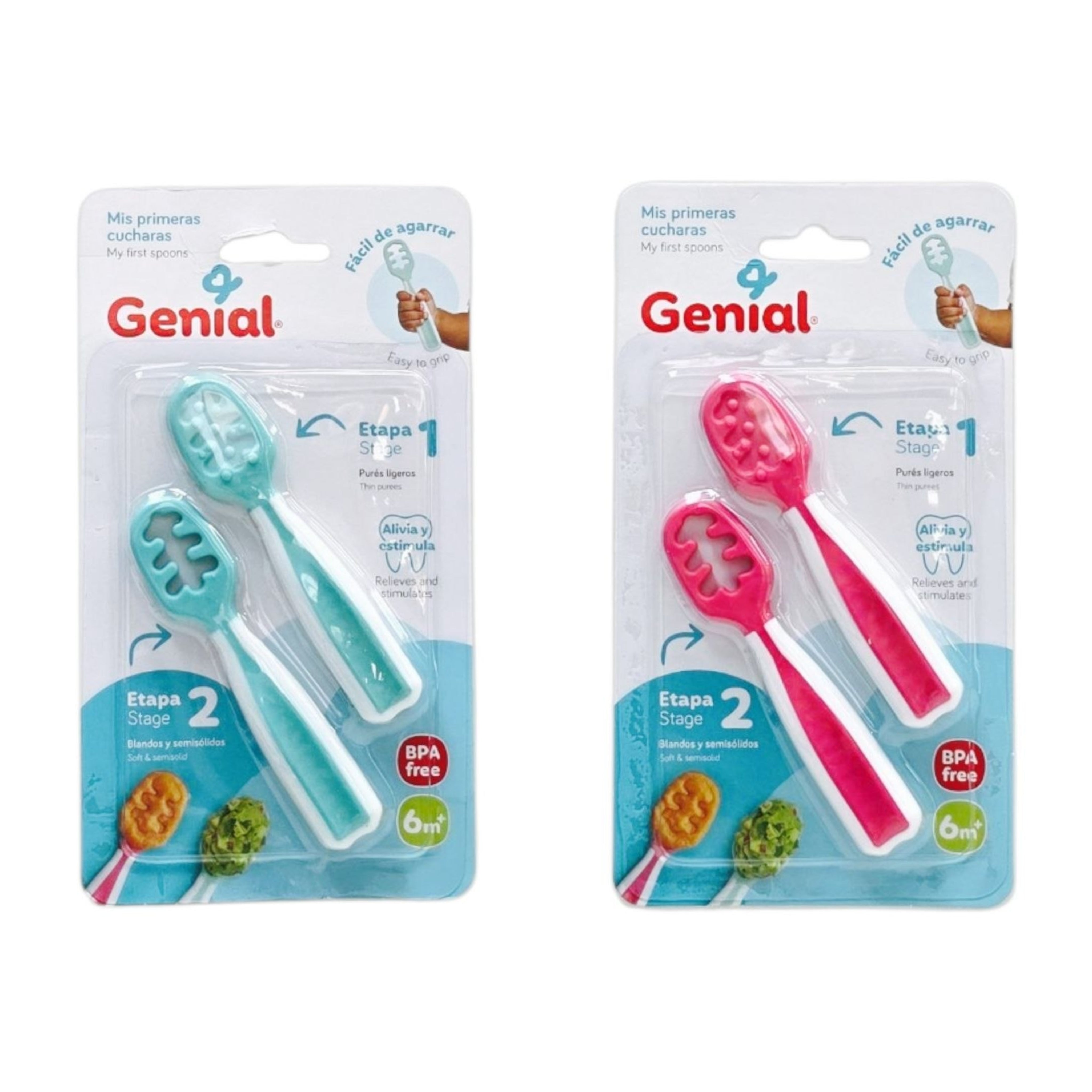 SET DE CUCHARAS DE APRENDIZAJE PARA BEBE 2UND GENIAL 10X2CM
