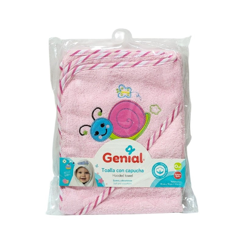 TOALLA DE BAÑO PARA BEBE DE ALGODON NATURAL GENIAL 76X76CM