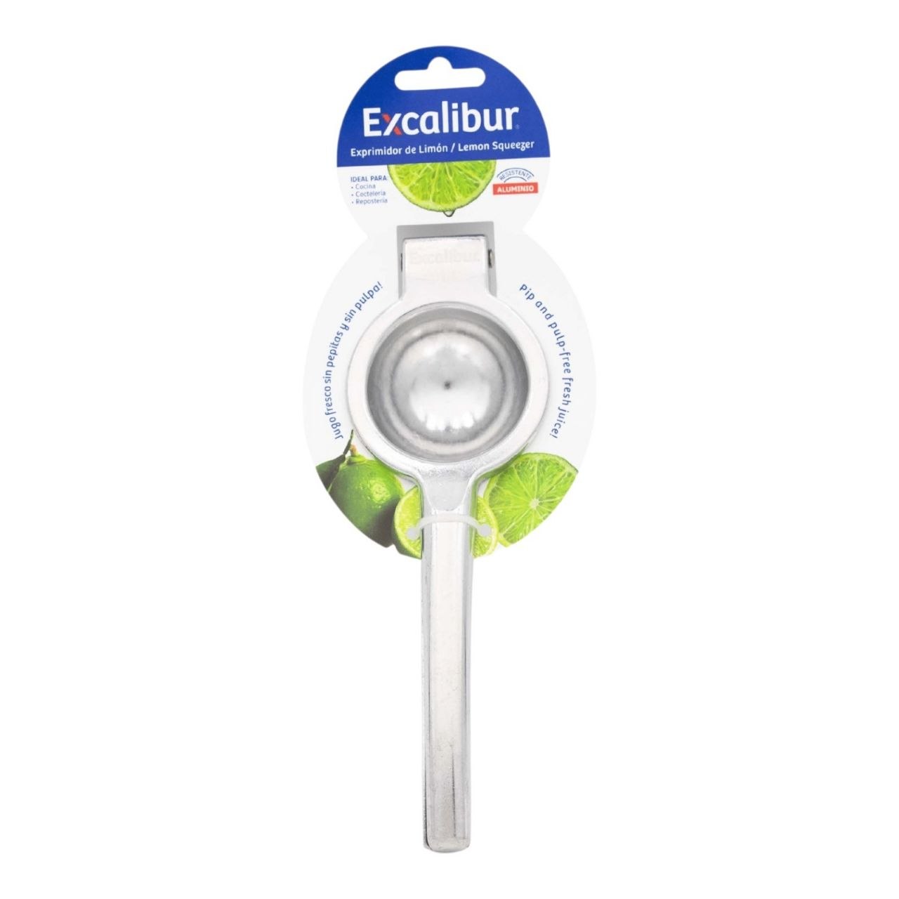 EXPRIMIDOR DE LIMON DE ALUMINIO RESISTENTE ANTI-SEMILLAS EXCALIBUR 23X8CM