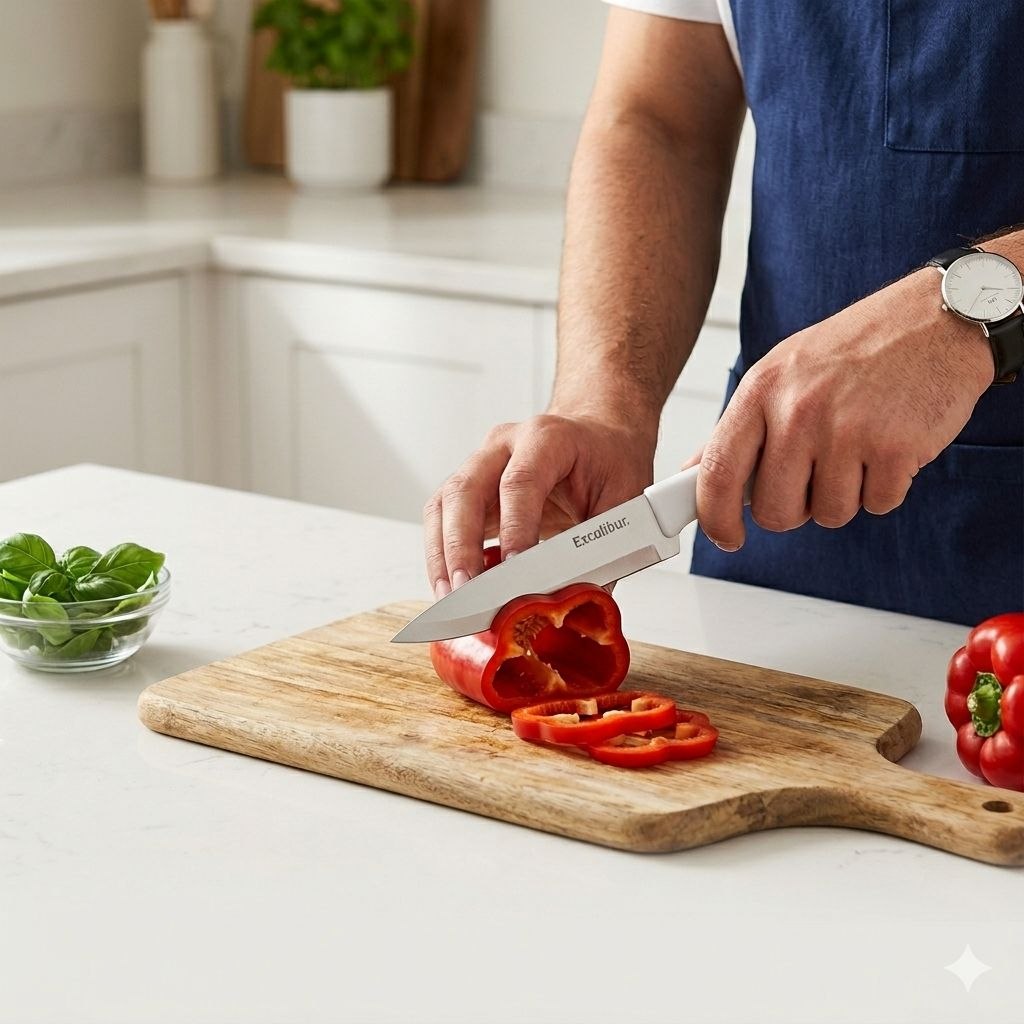 CUCHILLO DE COCINA MULTIUSO COMPACTO Y LIGERO EXCALIBUR 15CM