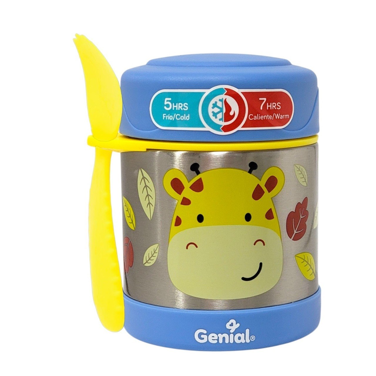 RECIPIENTE TERMO PARA ALIMENTOS DE ACERO INOXIDABLE CON CUCHADOR INFANTIL GENIAL 350ML