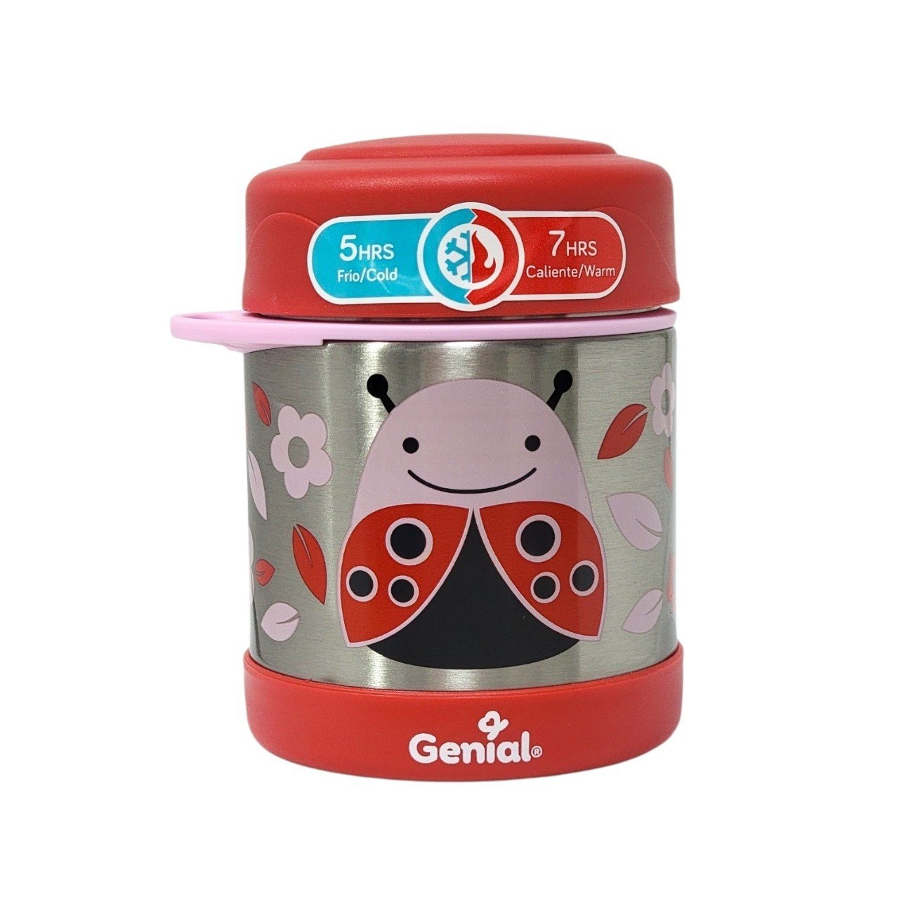 RECIPIENTE TERMO PARA ALIMENTOS DE ACERO INOXIDABLE CON CUCHADOR INFANTIL GENIAL 350ML