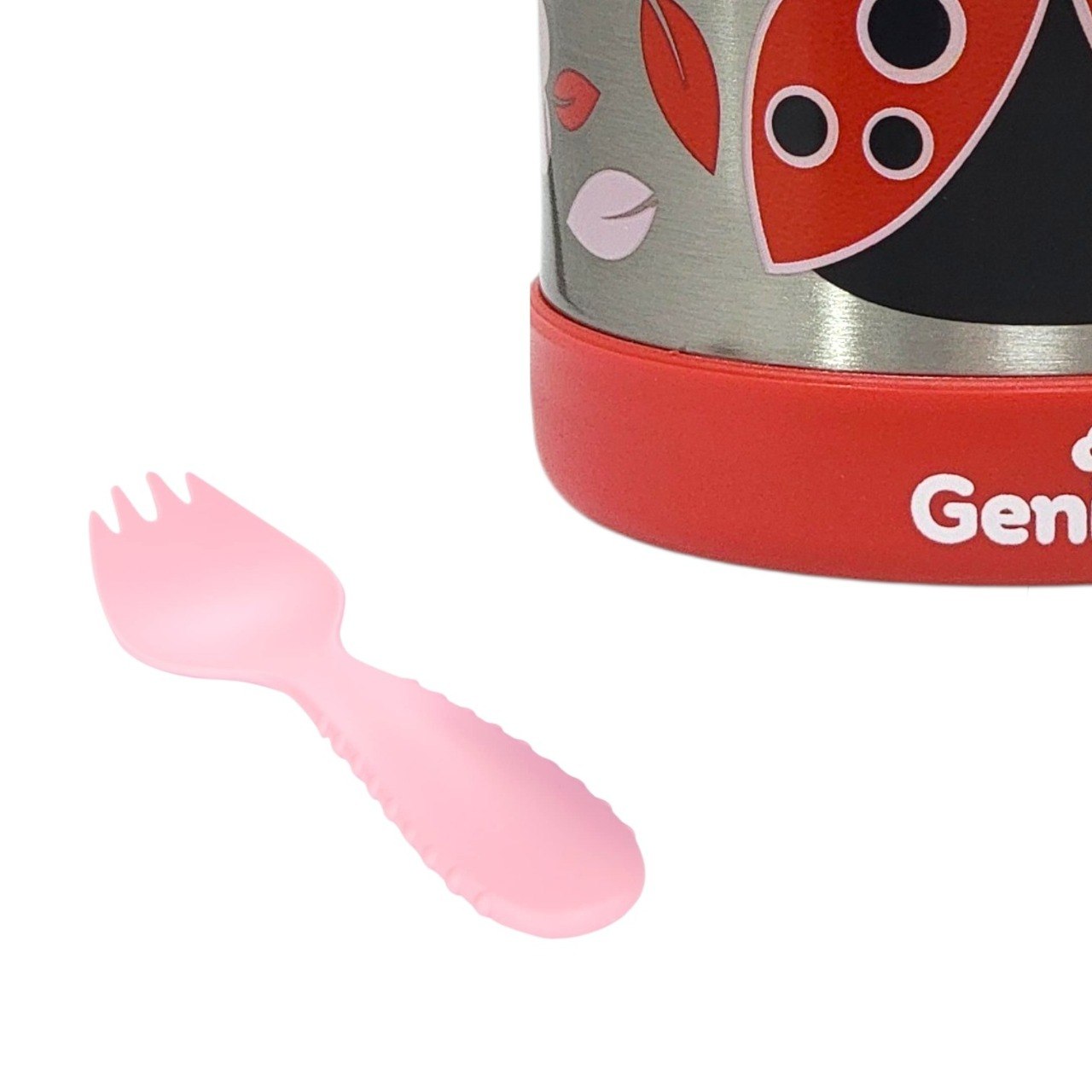 RECIPIENTE TERMO PARA ALIMENTOS DE ACERO INOXIDABLE CON CUCHADOR INFANTIL GENIAL 350ML