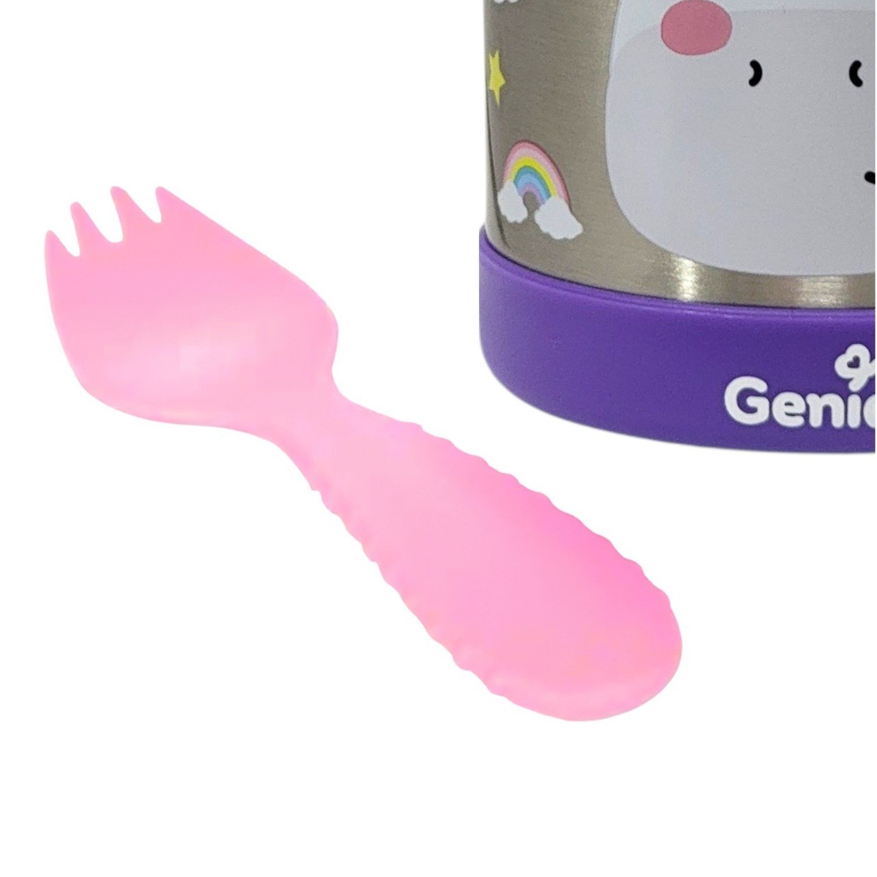RECIPIENTE TERMO PARA ALIMENTOS DE ACERO INOXIDABLE CON CUCHADOR INFANTIL GENIAL 350ML
