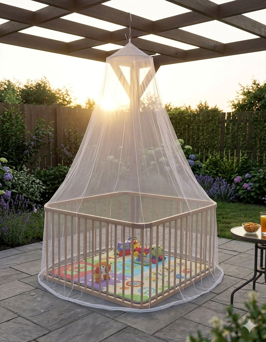 MOSQUITERO COLGANTE PROTECTOR PARA CUNA DE BEBE Y CAMA INFANTIL GENIAL 240X850X45CM
