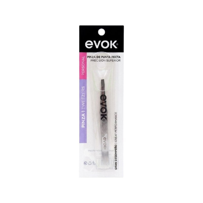 PINZA PARA CEJAS DE PRECISION PUNTA RECTA EVOK 9.5X1CM