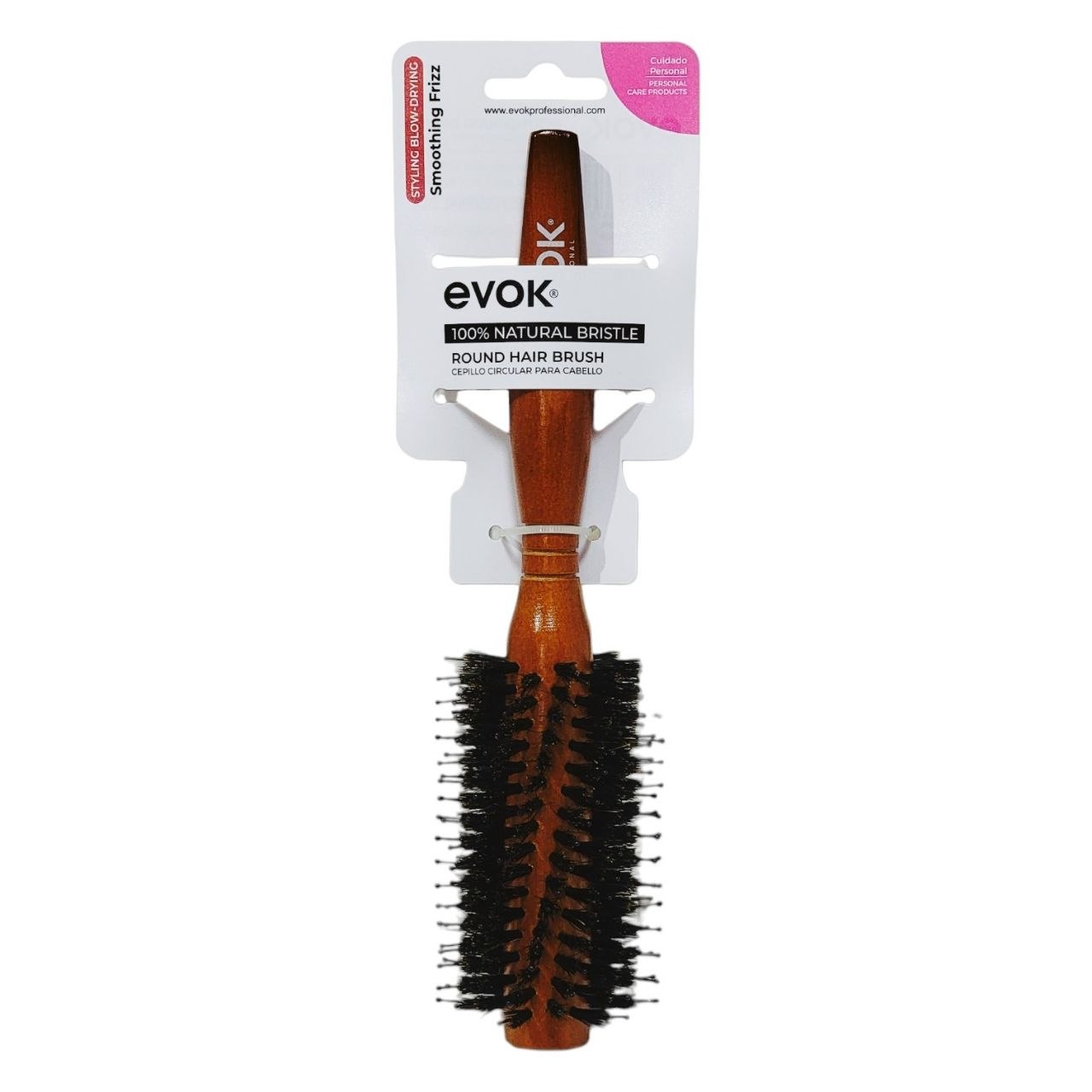 CEPILLO PARA EL CABELLO CIRCULAR PROFESIONAL MOLDEADOR CON MANGO DE MADERA EVOK