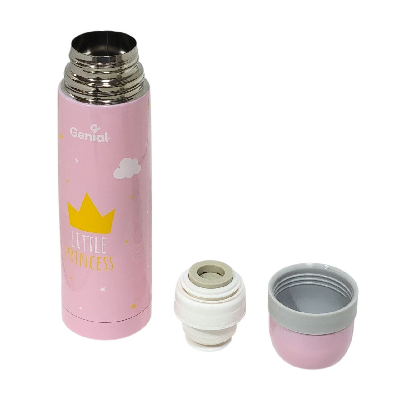 TERMO PORTATIL DE ACERO INOXIDABLE LIBRE DE BPA CON DISEÑO INFANTIL GENIAL 500ML