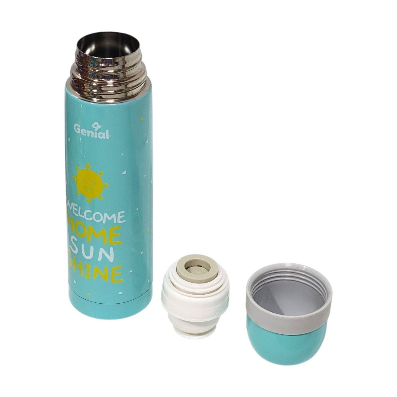 TERMO PORTATIL DE ACERO INOXIDABLE LIBRE DE BPA CON DISEÑO INFANTIL GENIAL 500ML