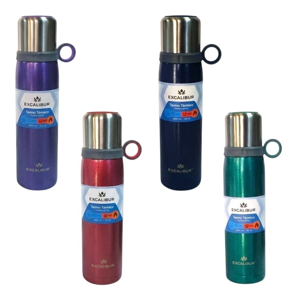 TERMO DE ACERO INOXIDABLE DE DOBLE AISLAMIENTO EXCALIBUR 600ML