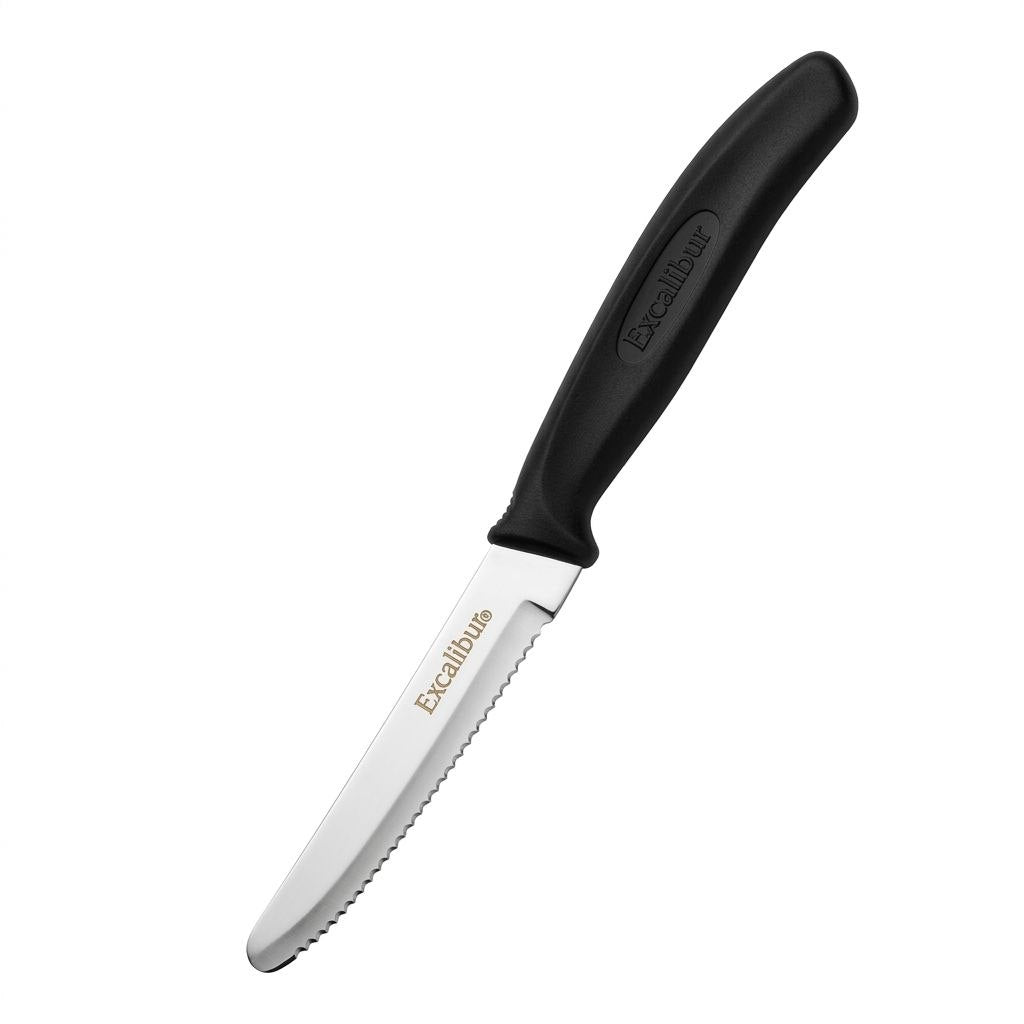 CUCHILLO SERRADO MULTIUSOS PARA CARNES Y VEGETALES EXCALIBUR 10CM