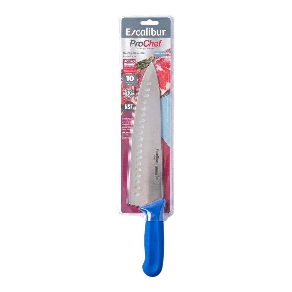CUCHILLO CARNICERO CON ALVEOLOS ANTIADHERENTES EXCALIBUR 25CM