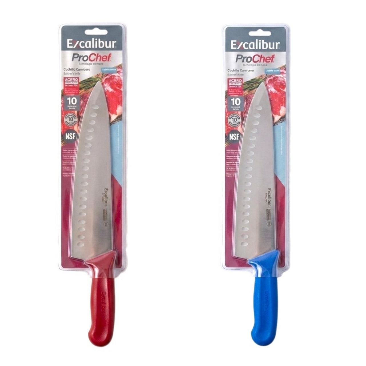 CUCHILLO CARNICERO CON ALVEOLOS ANTIADHERENTES EXCALIBUR 25CM