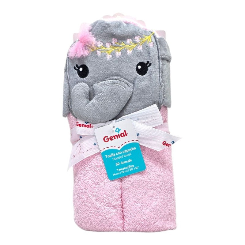 TOALLA DE BAÑO PARA BEBE CON CAPUCHA SUAVE Y ABSORBENTE GENIAL 76X76CM