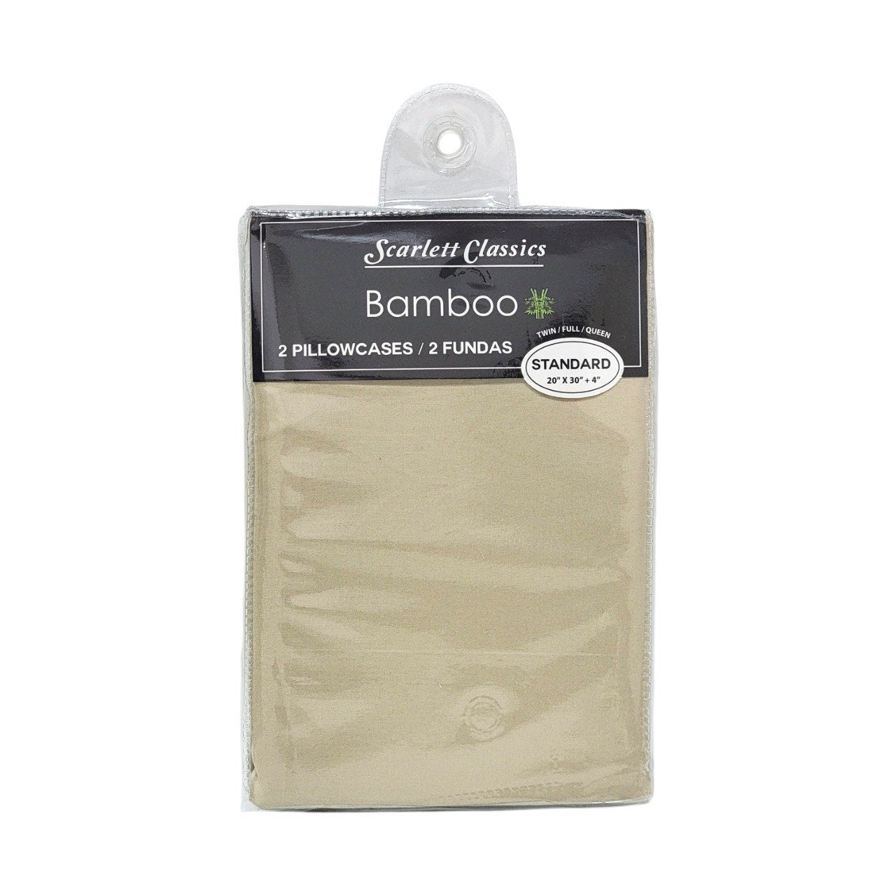 JUEGO DE FUNDAS PARA ALMOHADA DE BAMBOO TAMAÑO ESTANDAR 2PCS SCARLETT CLASSICS 51X76CM