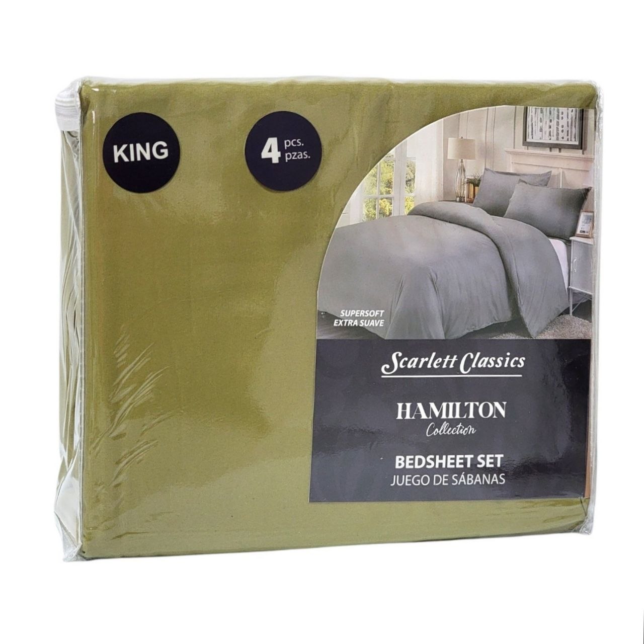 JUEGO DE SABANAS TAMAÑO KING 4PCS SCARLETT CLASSICS
