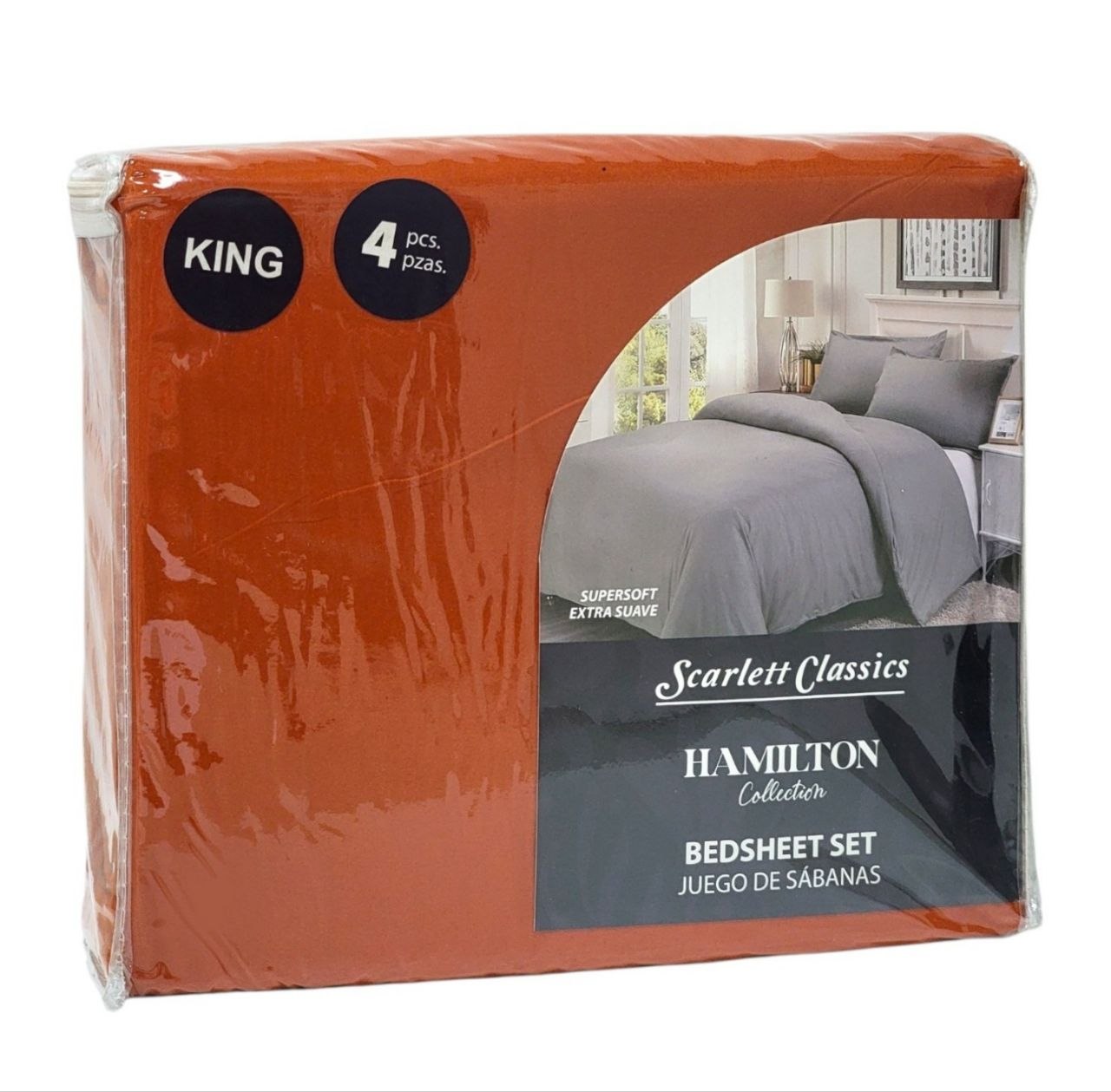 JUEGO DE SABANAS TAMAÑO KING 4PCS SCARLETT CLASSICS