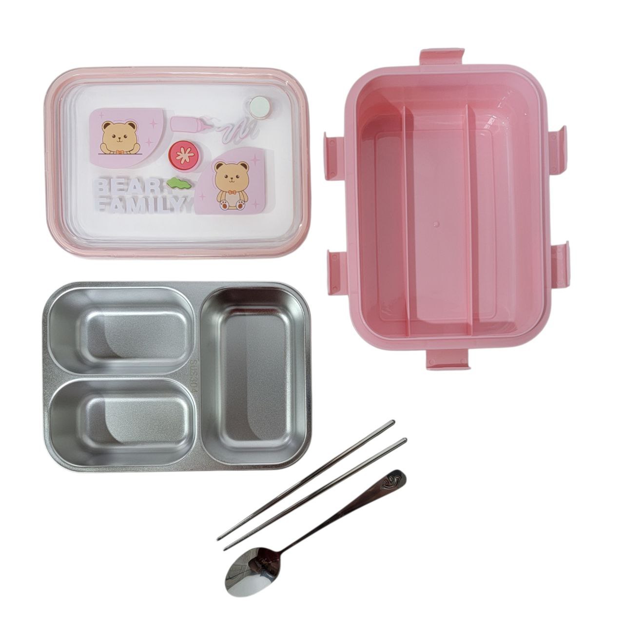 LONCHERA CON BANDEJA DE ACERO INOXIDABLE LAXON 6.5X16.2X22.2CM