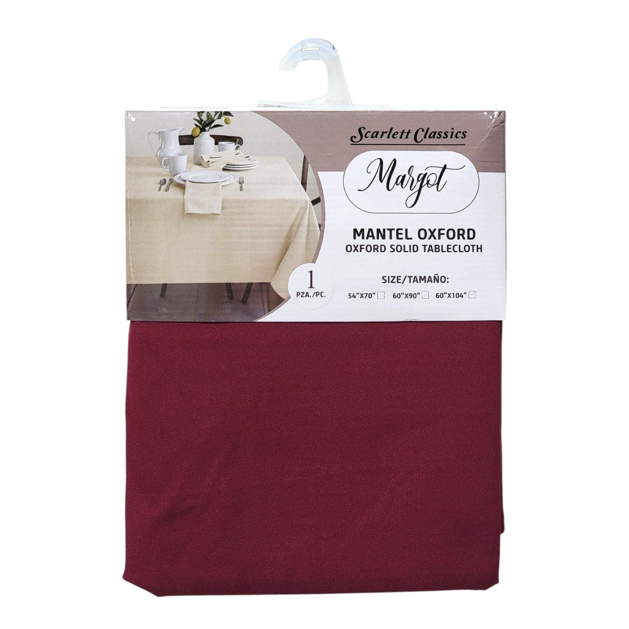 MANTEL DE TEJIDO OXFORD ELEGANTE SCARLETT CLASSICS 152X264CM