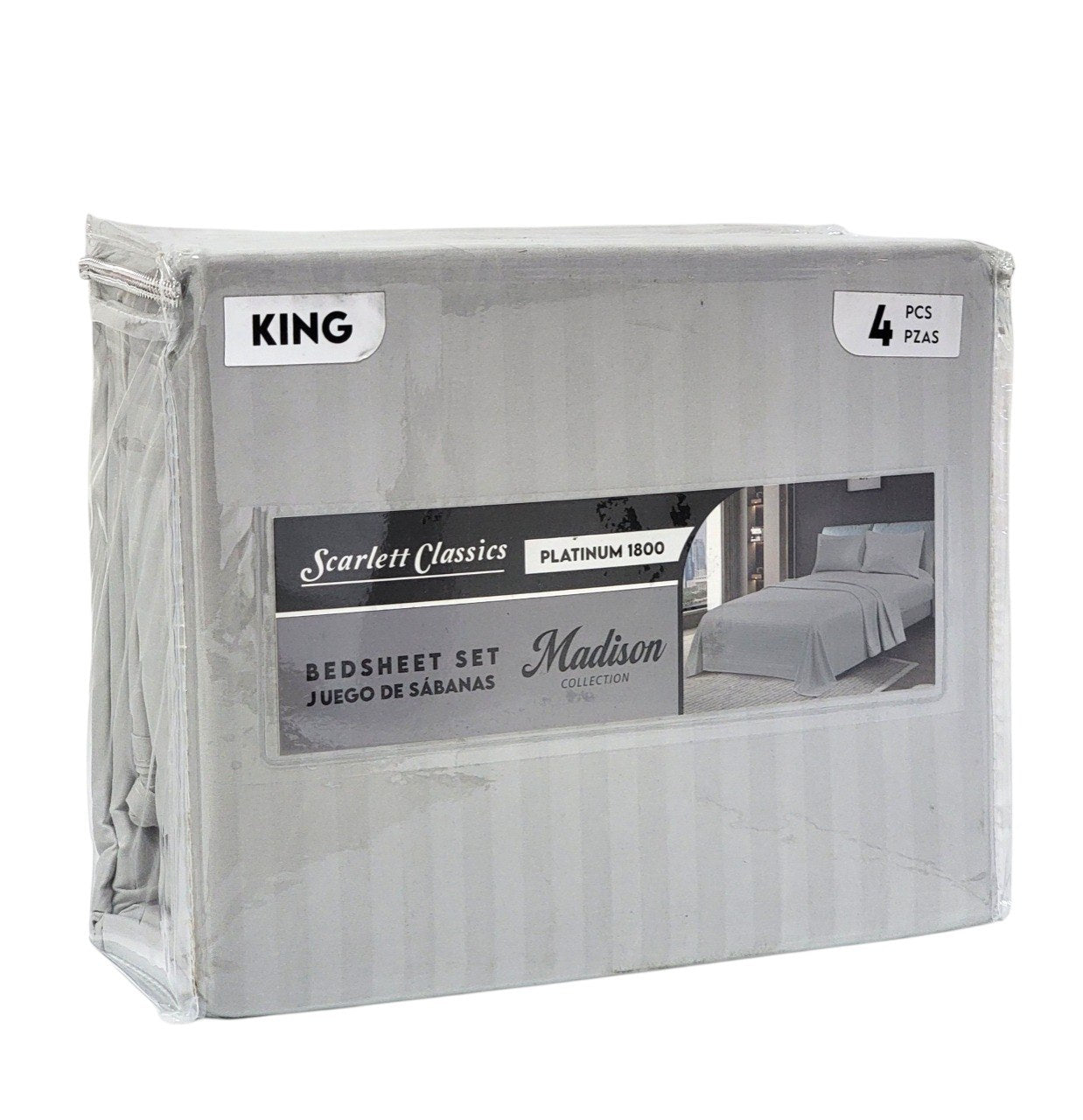 JUEGO DE SABANAS DE LUJO TAMAÑO KING 4PCS SCARLETT CLASSICS