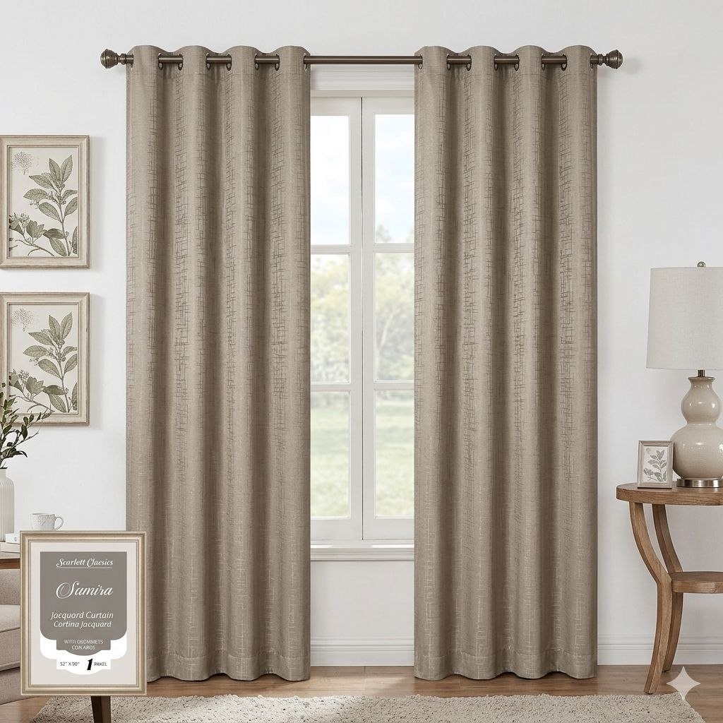 CORTINA DECORATIVA DE TEJIDO JACQUARD SCARLETT CLASSICS 132X228CM