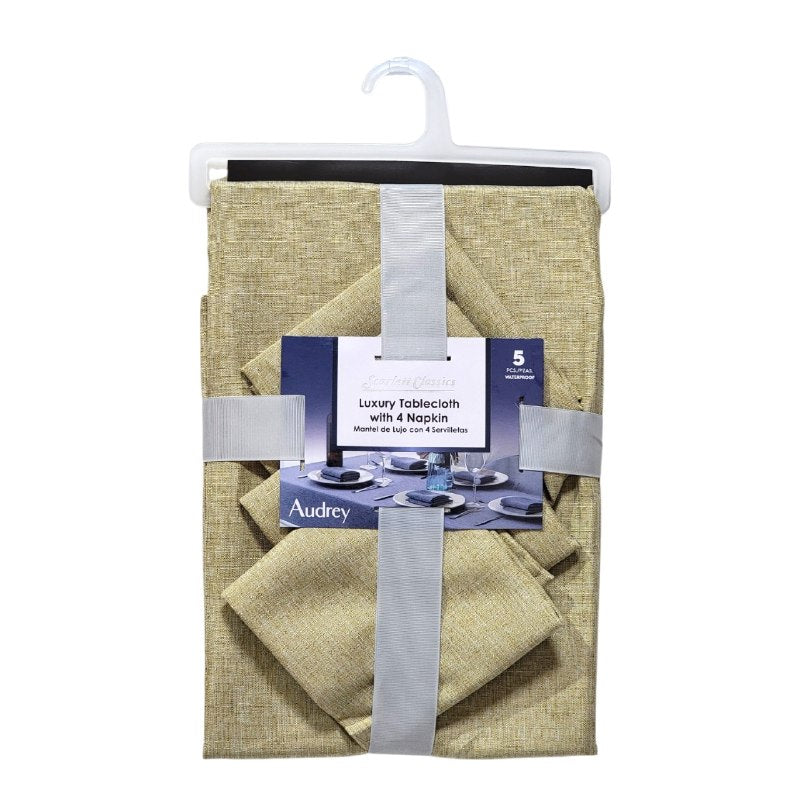 JUEGO DE MANTEL Y SERVILLETERAS DE LUJO 5PCS SCARLETT CLASSICS 45X72CM