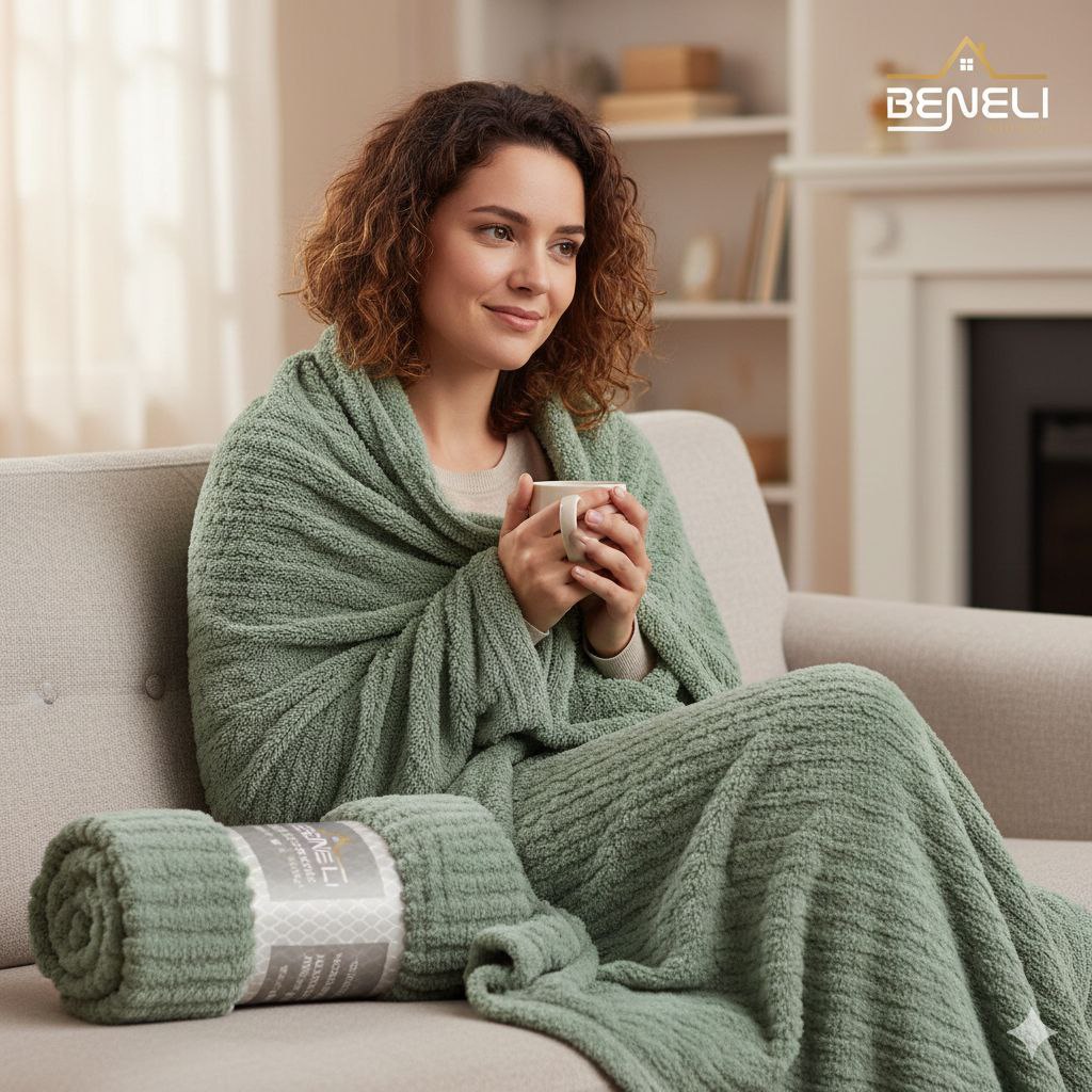 COBIJA MANTA DE VELLÓN DE TERCIOPELO JACQUARD BENELI HOME 203X218CM