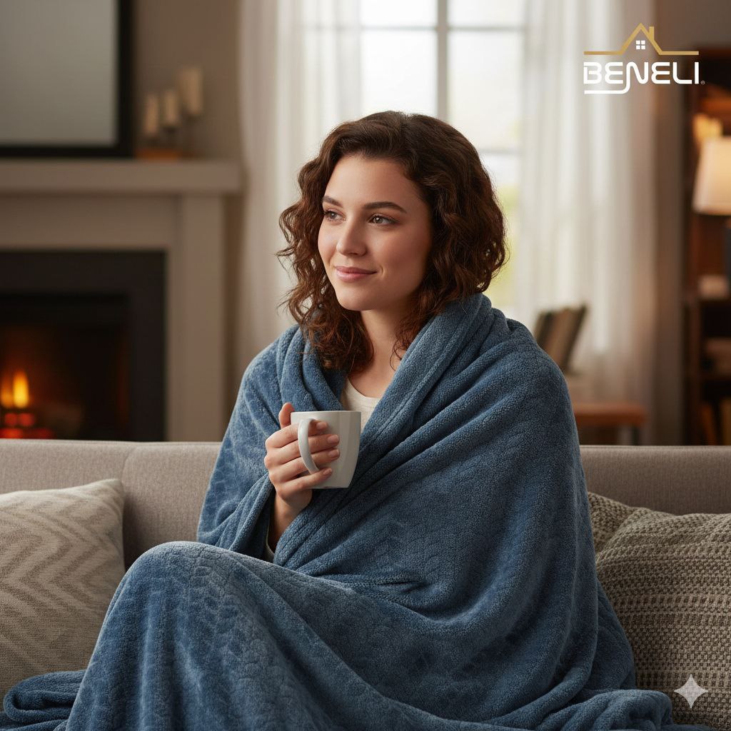 COBIJA MANTA DE VELLÓN DE TERCIOPELO JACQUARD BENELI HOME 203X218CM