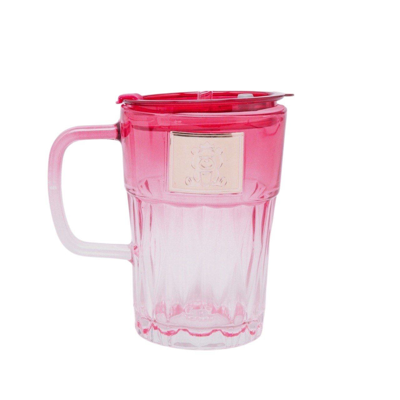 TAZA DE VIDRIO CON TAPA ACRILICA Y SELLO DE SEGURIDAD 14CM