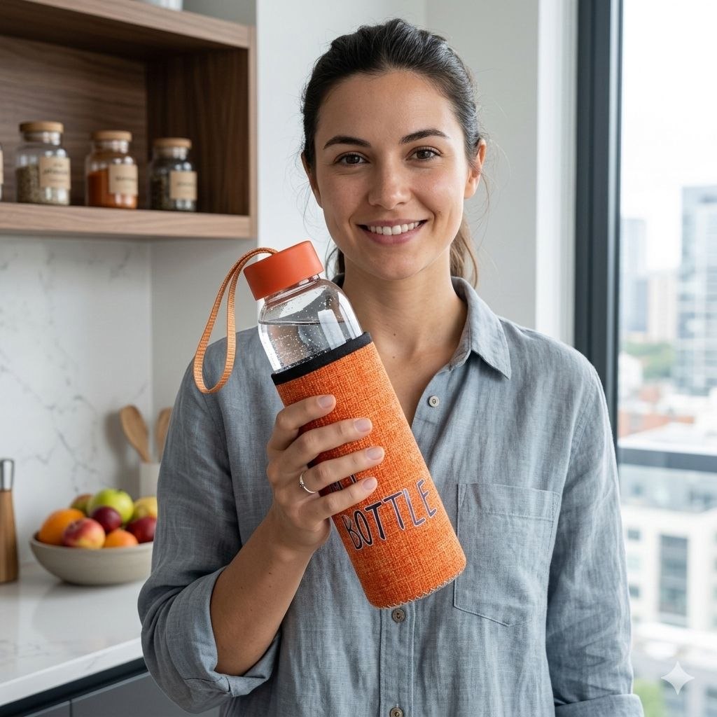 BOTELLA DE VIDRIO CON FUNDA PROTECTORA BENELI HOME