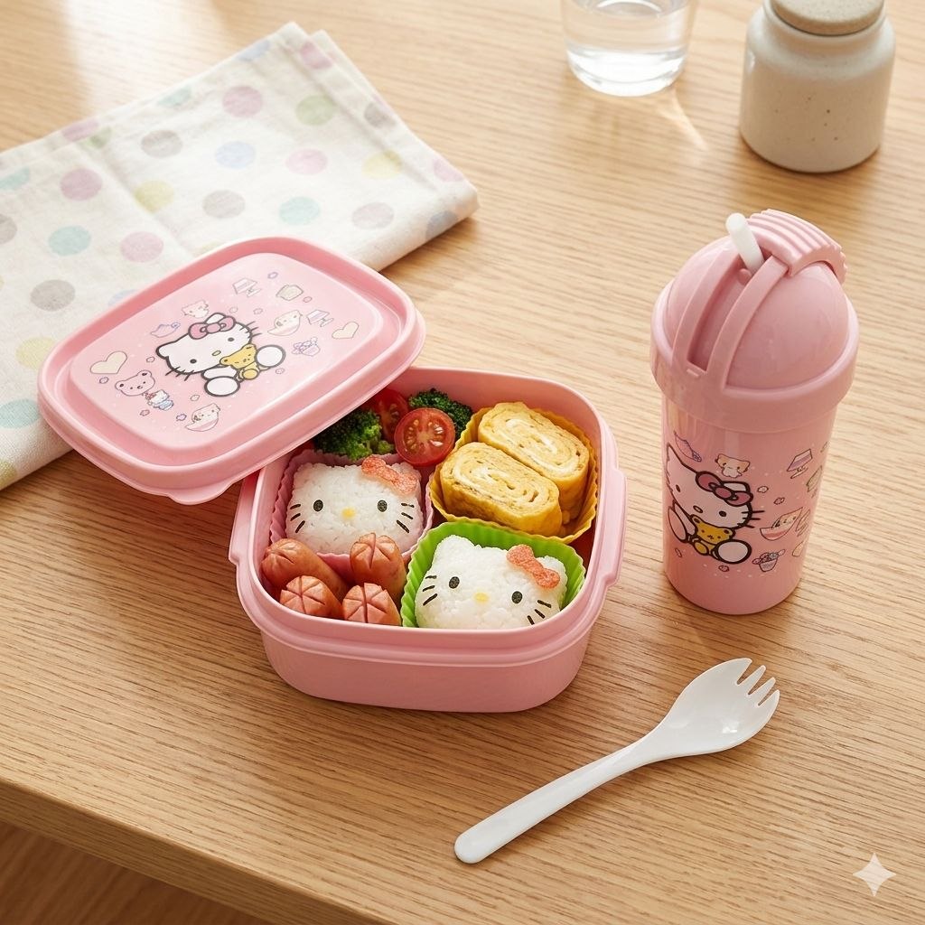 SET DE RECIPIENTE PANA PARA ALIMENTOS DE PERSONAJES INFANTILES CON BOTE Y CUBIERTO BENELI HOME