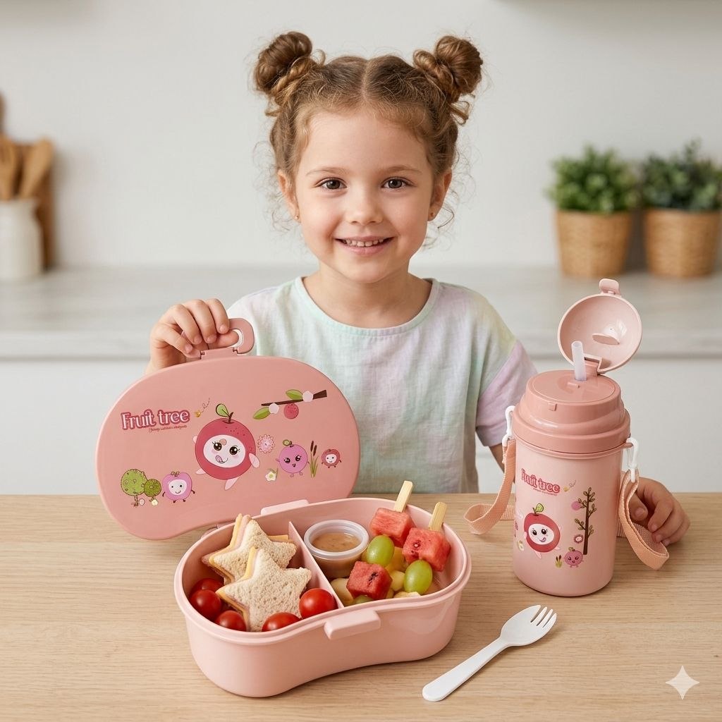 SET DE RECIPIENTE PANA PARA ALIMENTOS INFANTIL CON BOTE CON CORREA Y CUBIERTO BENELI HOME