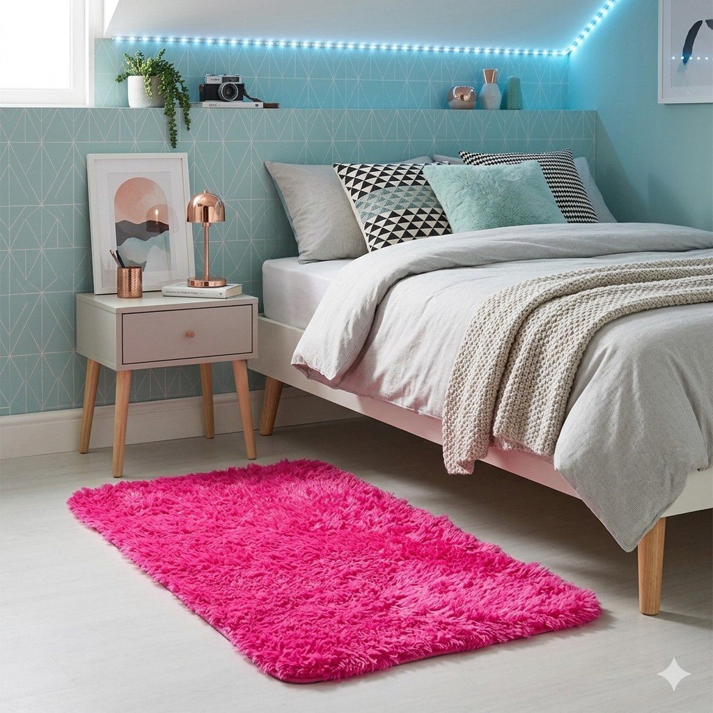 ALFOMBRA PREMIUM COLOR BEIGE Y BLANCO MARMOLEADO BENELI HOME 50X80CM