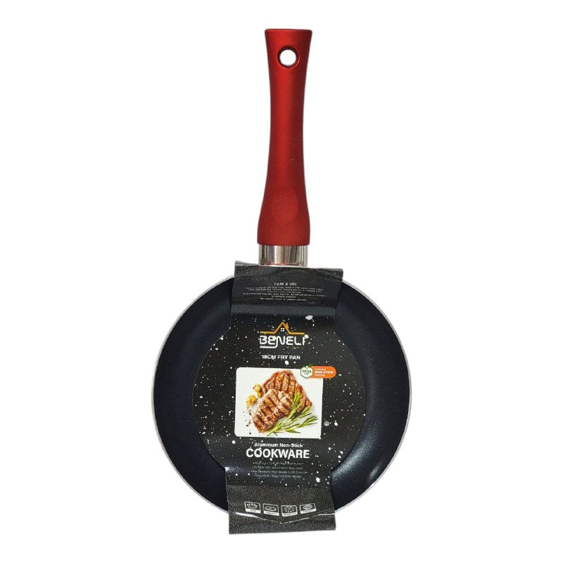 SARTEN DE ALUMINIO ANTIADHERENTE COLOR ROJO BENELI HOME 18CM