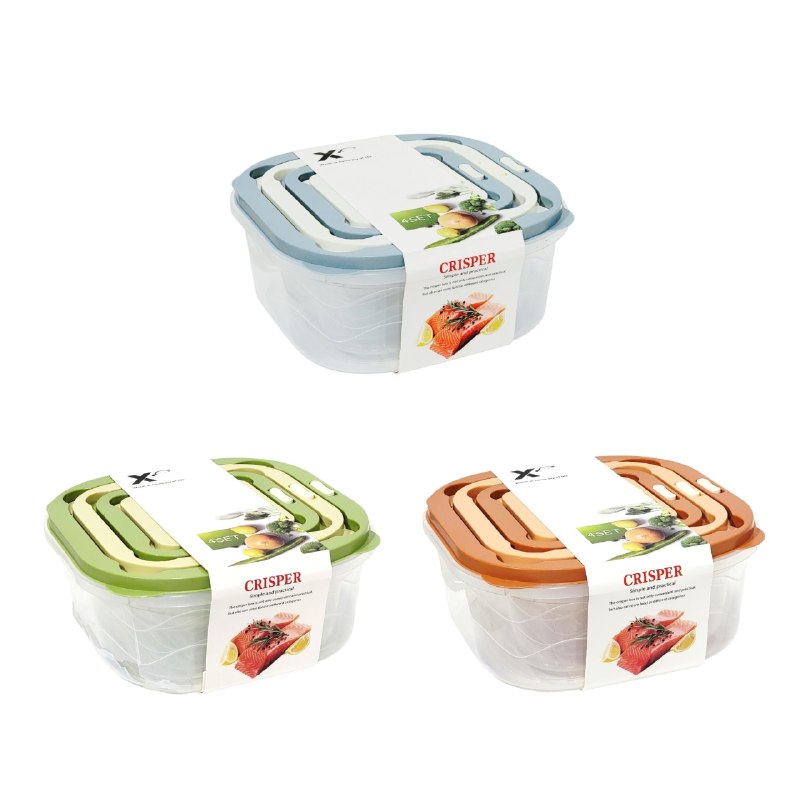 SET DE RECIPIENTES PANAS PARA ALIMENTOS HERMETICOS APILABLES 4PCS BENELI HOME