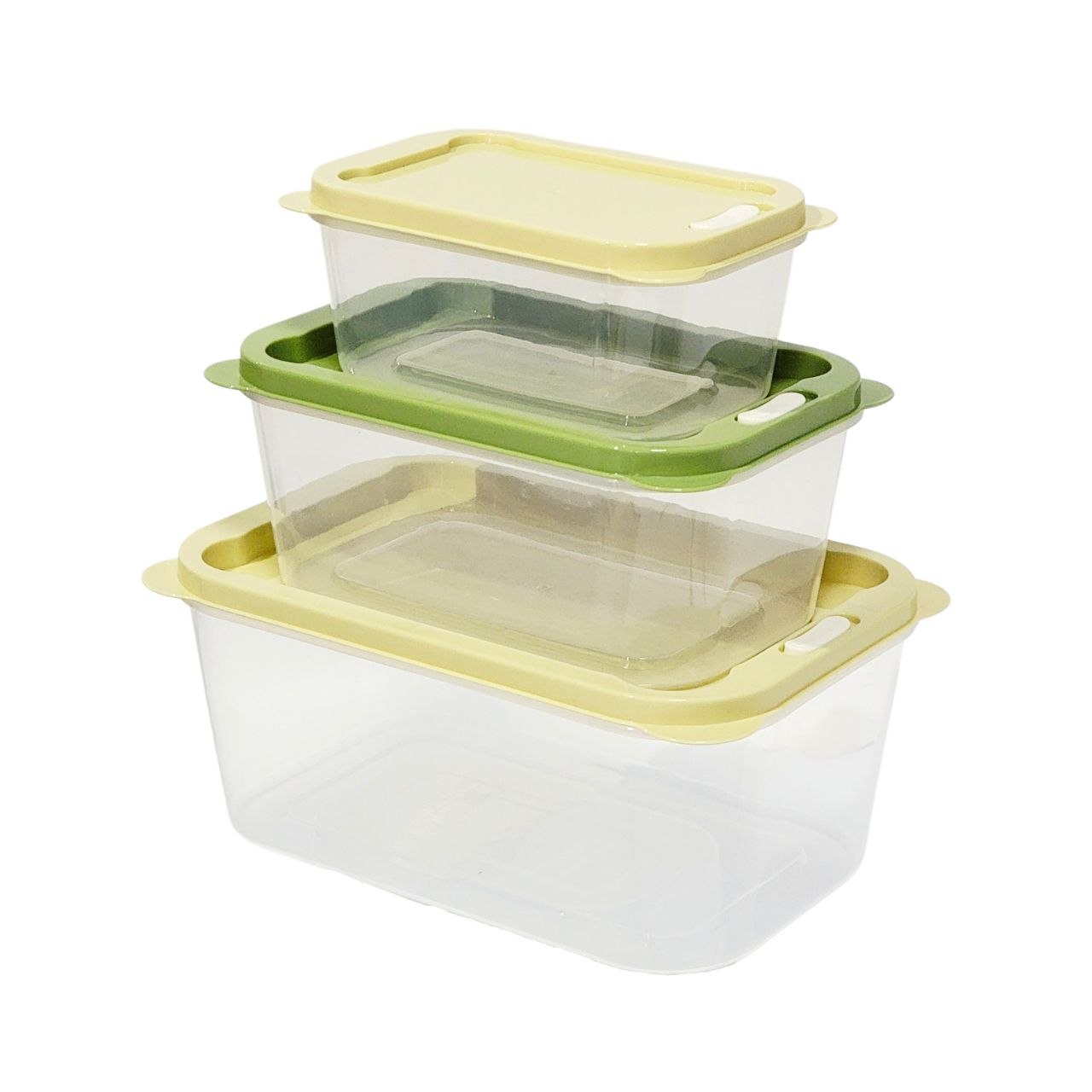 SET DE RECIPIENTES PANAS PARA ALIMENTOS HERMETICOS APILABLES 3PCS BENELI HOME