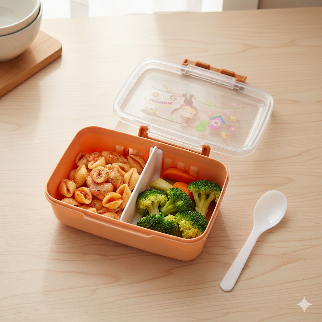 RECIPIENTE PANA PARA ALIMENTOS CON DIVISION INCLUYE CUCHARA BENELI HOME 13X17X6.5CM