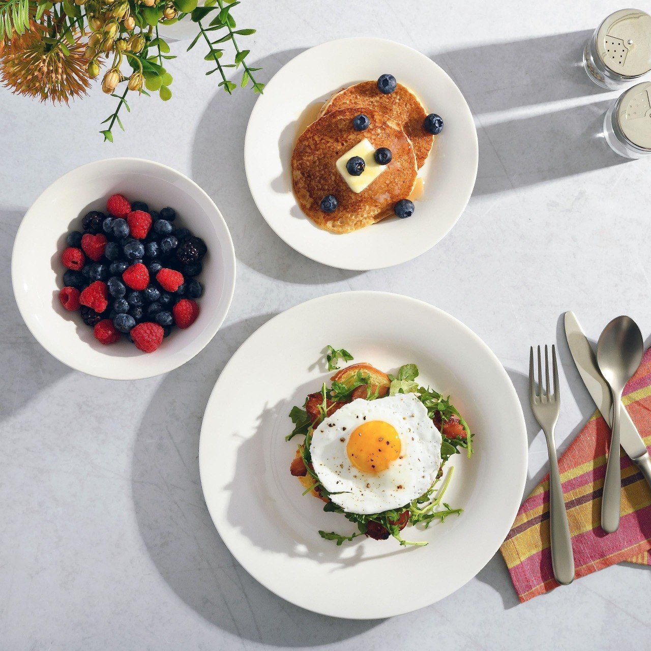 SET DE PLATOS VAJILLA BLANCO DE PORCELANA 12PCS BENELI HOME