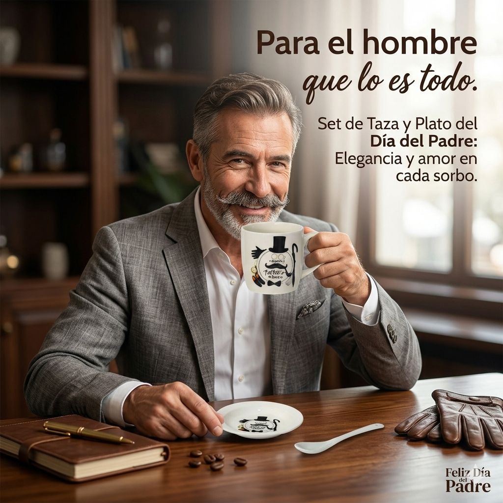 SET DE TAZA DE REGALO PARA PAPÁ DE CERAMICA 3PCS BENELI HOME
