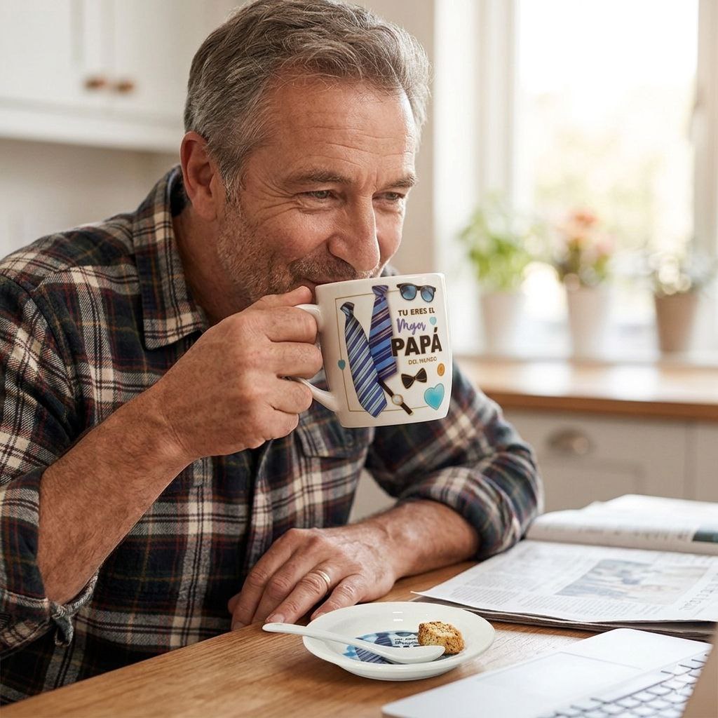 SET DE TAZA DE REGALO PARA PAPÁ DE CERAMICA 3PCS BENELI HOME