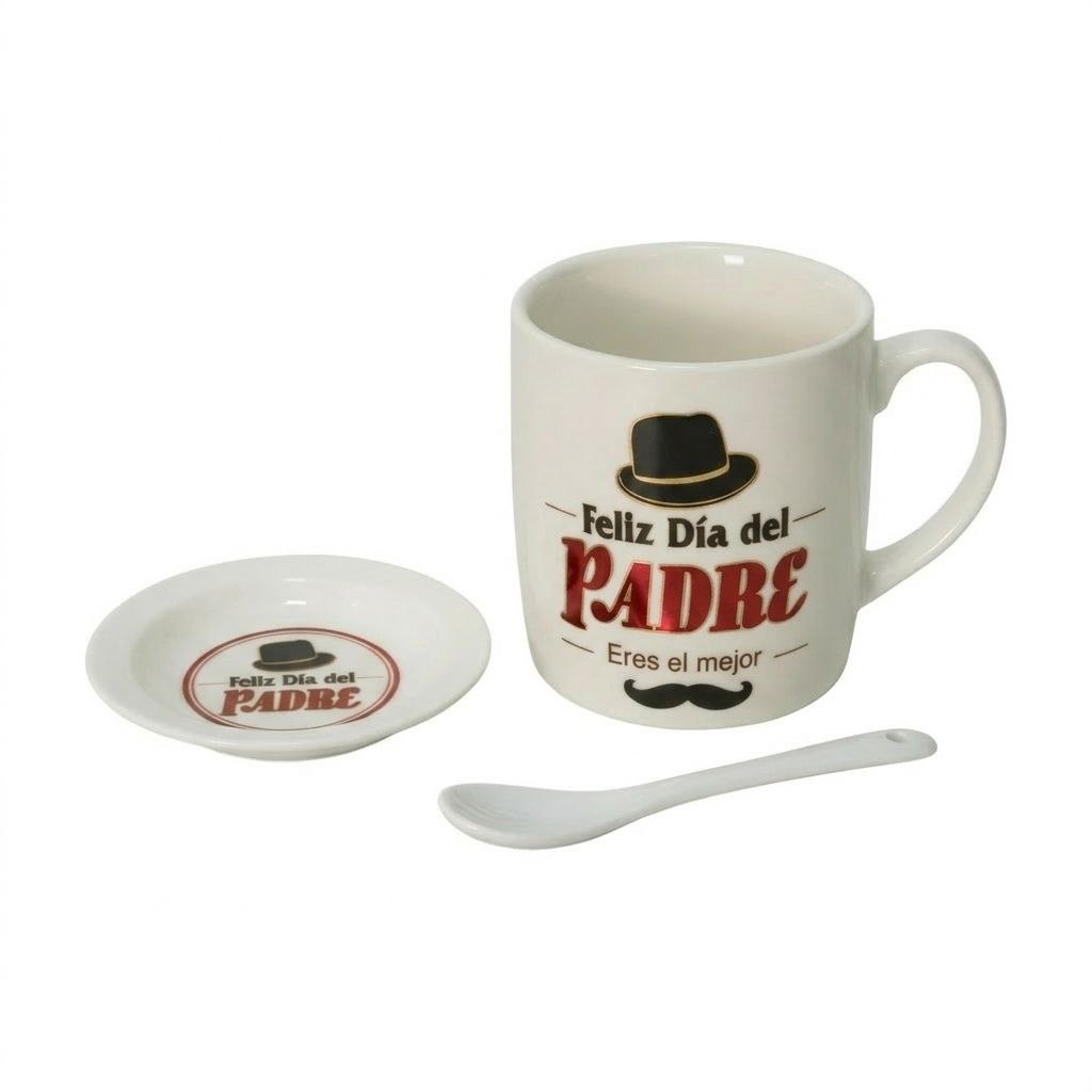 SET DE TAZA DE REGALO PARA PAPÁ DE CERAMICA 3PCS BENELI HOME
