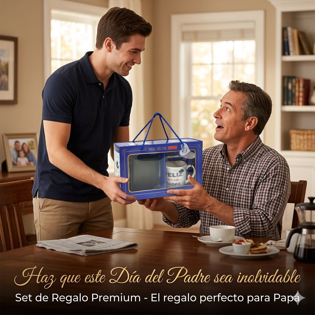 SET DE TAZA DE REGALO Y BILLETERA PARA PAPÁ 5PCS BENELI HOME